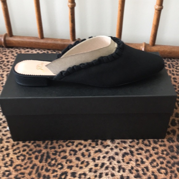 NIB J. Crew Canvas Ruffle Mule - Black, 6.5 🖤 - Picture 4 of 6